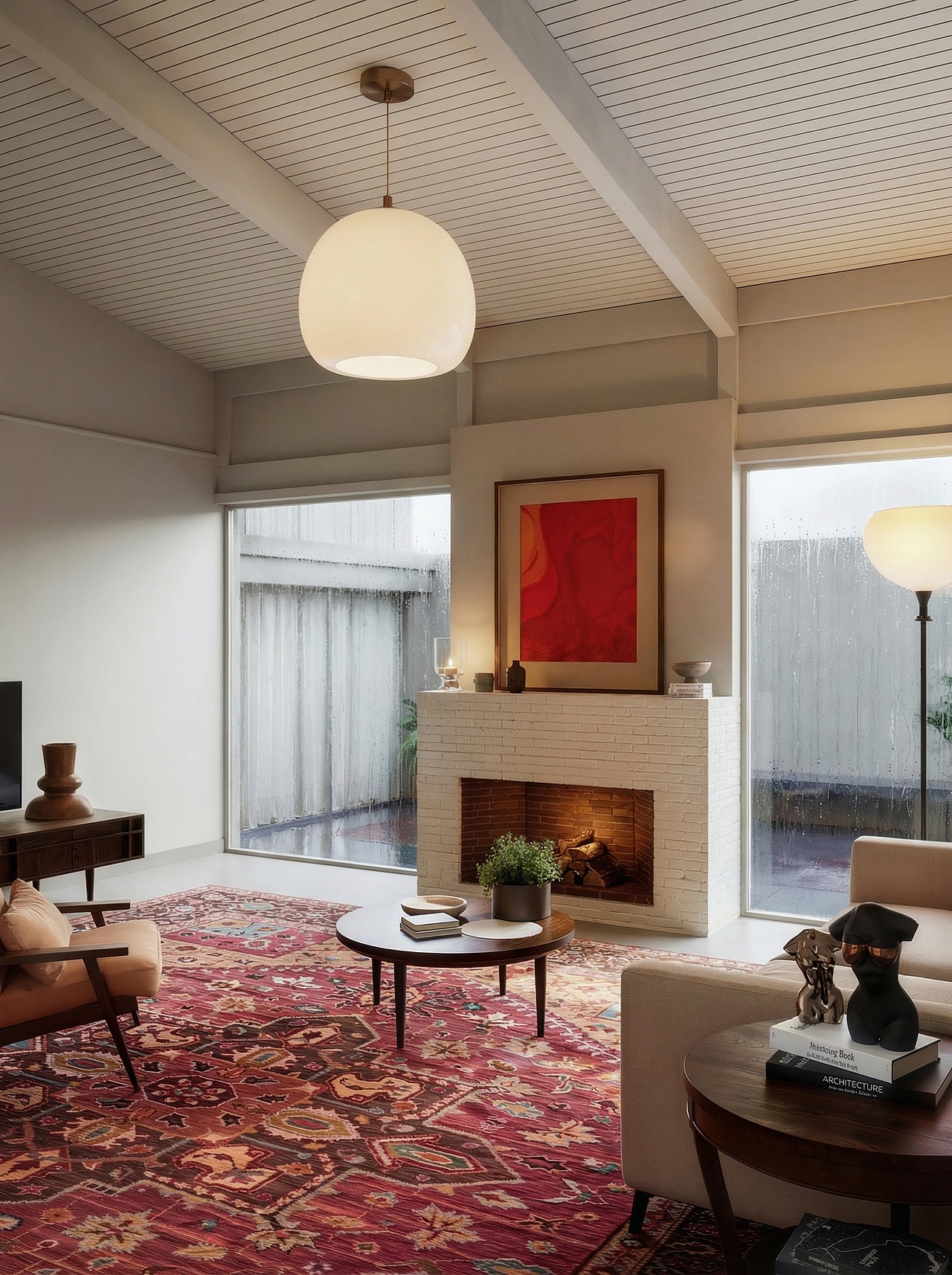 D5渲染-复古现代风客厅（图ZNDA0NDQxMTg4） - 家装设计 - 站酷设计师熊吉吉xx原创素材 - 站酷ZCOOL