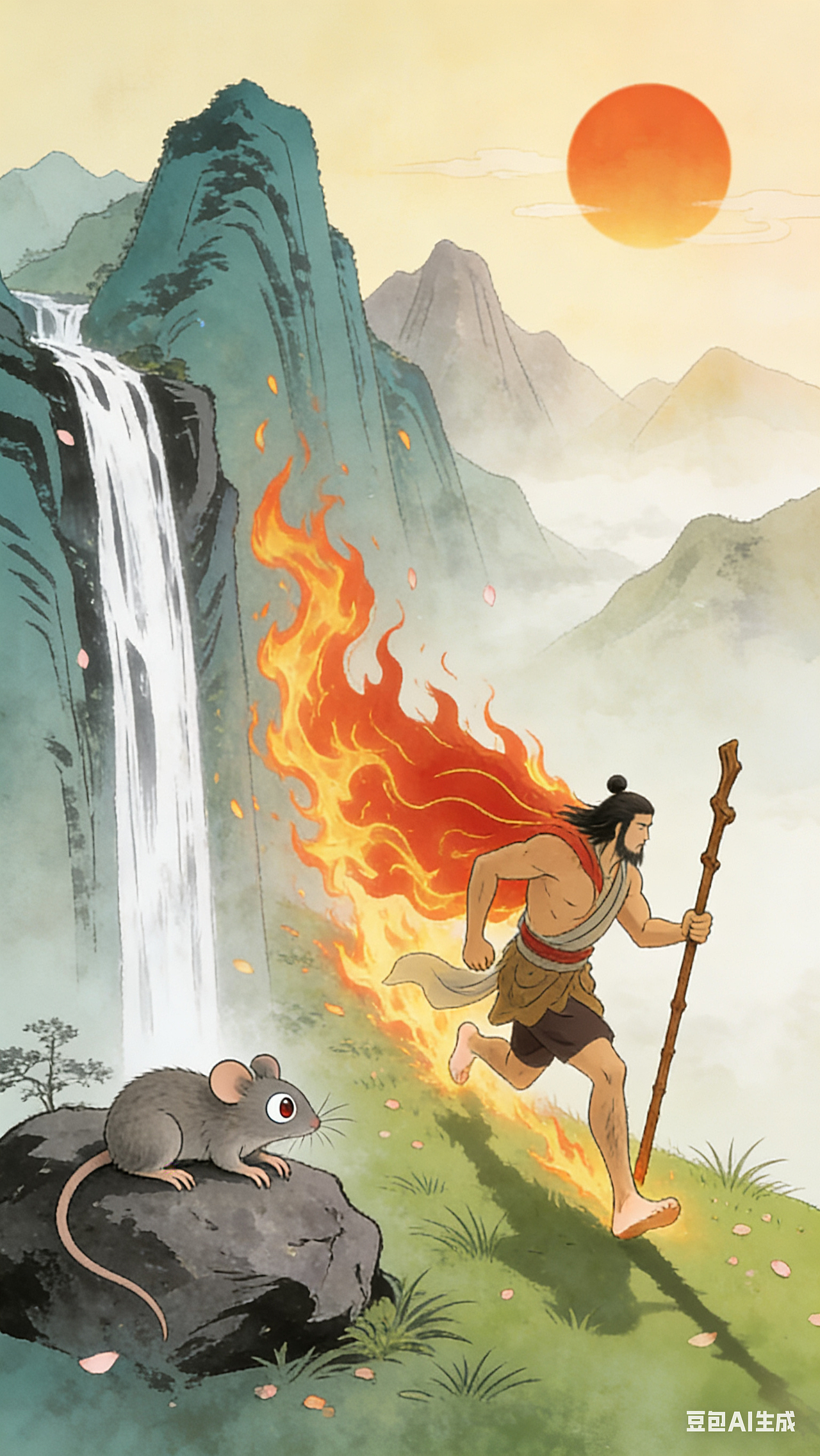 《夸父逐日·薪火赴途》（图ZNDA0NDQxNDAw） - AI作品 - 站酷设计师JuneandY原创素材 - 站酷ZCOOL
