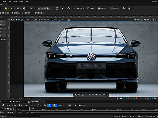 品牌汽车漫游渲染动画展示 - 天蓝！