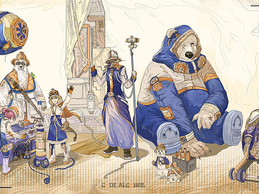 《蒸汽旅团·蔚蓝远征》原画创作