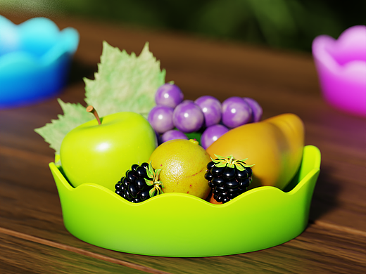 花冠果盘3打印建模场景渲染