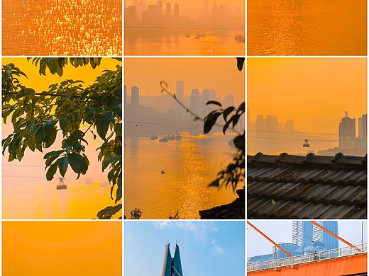 重庆惊现橘子海，嘉陵江畔的浪漫落日，美到失语