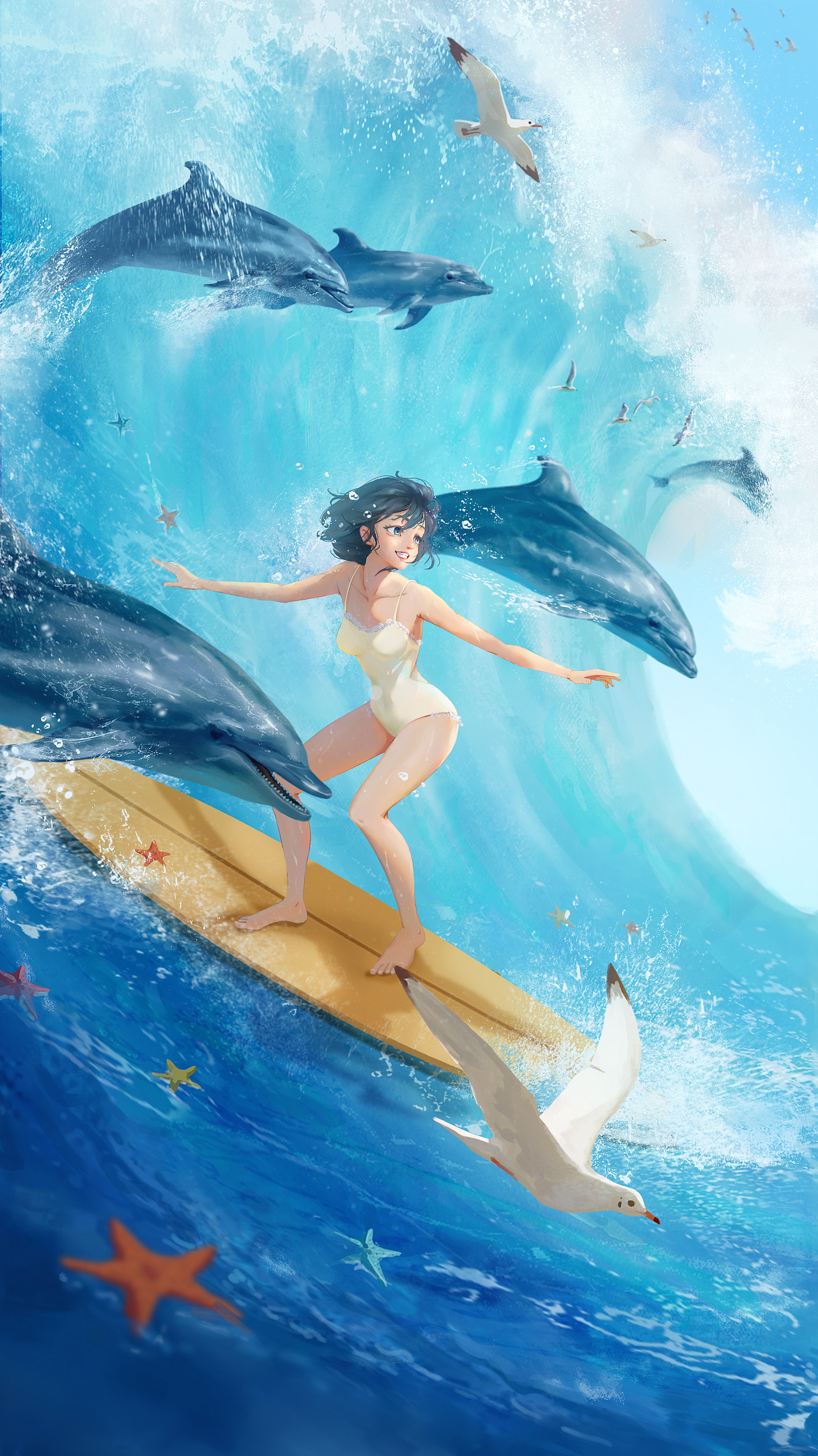 你困不住一条向往大海的鱼✨（图ZNDA0NTAyNDgw） - 商业插画 - 站酷设计师离线打盹中原创素材 - 站酷ZCOOL