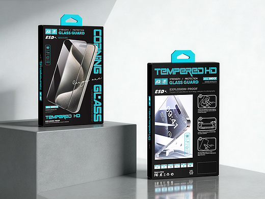 手机钢化膜包装设计 3C数码产品包装