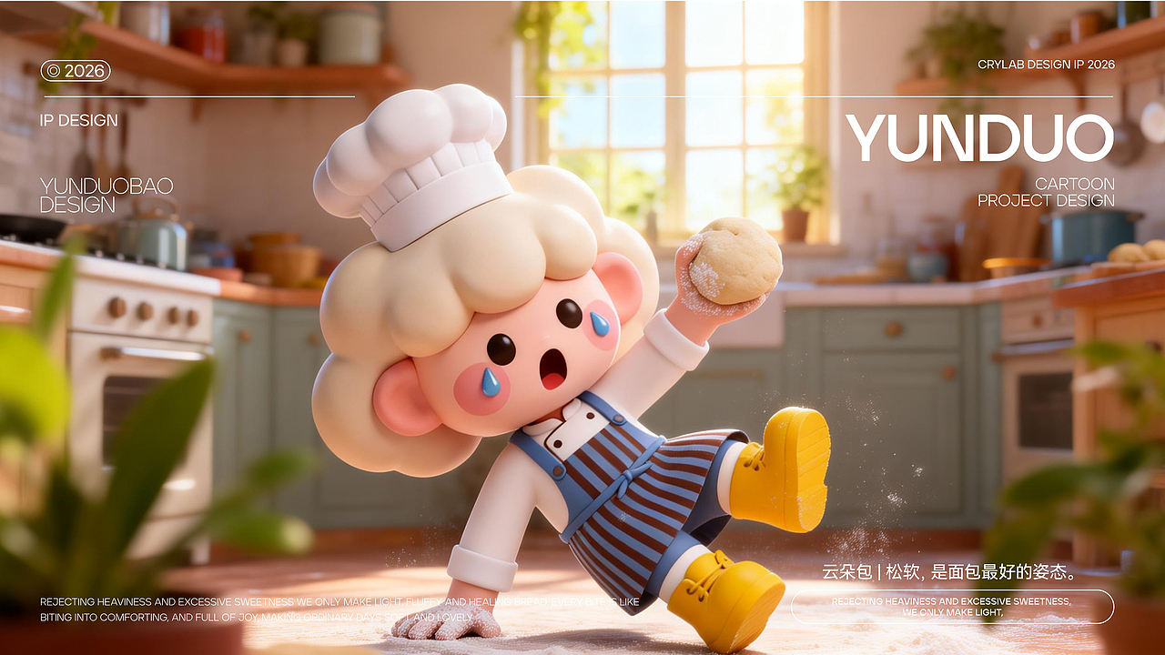 面包店IP形象设计【YUNDUOBAO]云朵哭哭包（图ZNDA0NTIyNDA4） - IP形象 - 站酷设计师咕嘟咕嘟gudugudu原创素材 - 站酷ZCOOL