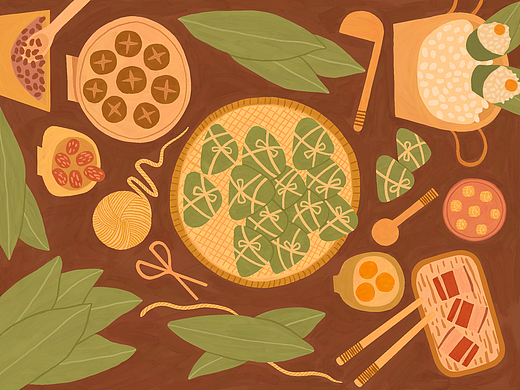 端午节插画海报