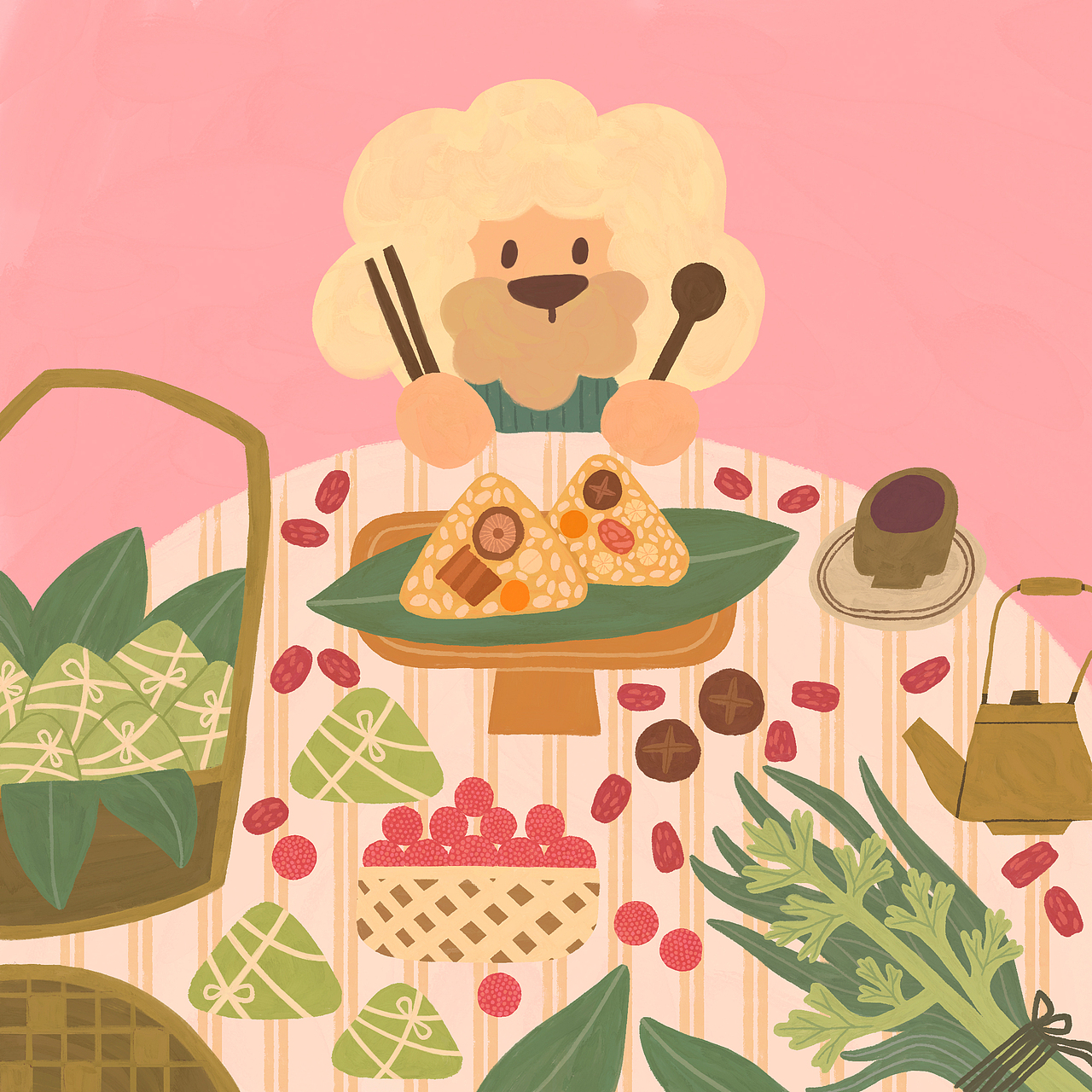 端午节吃粽子啦（图ZNDA0NTMwMDU2） - 商业插画 - 站酷设计师HOHO_Hermione原创素材 - 站酷ZCOOL