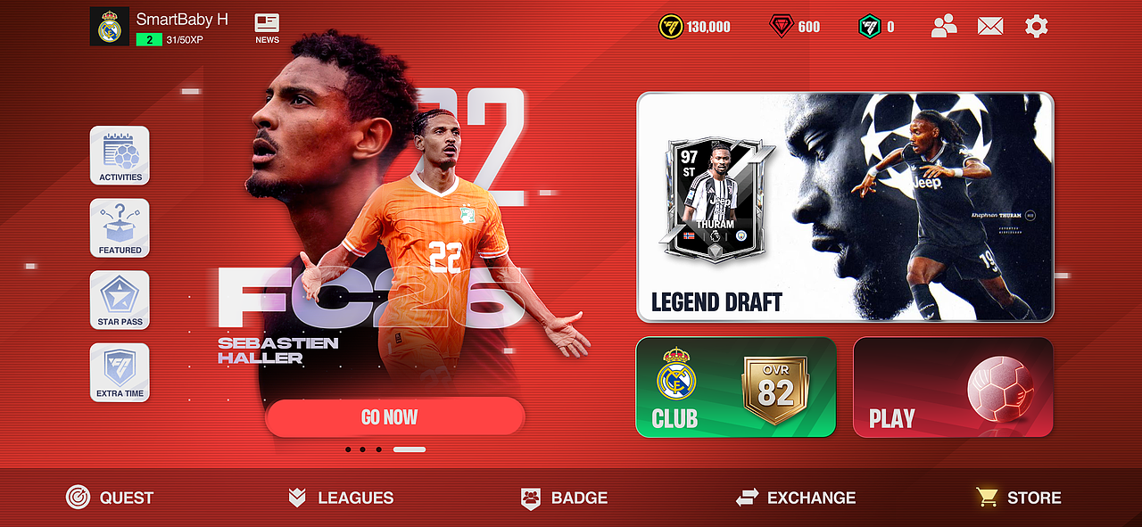 FC Mobile 主界面设计——个人练习作品（图ZNDA0NTM1MDQ0） - 游戏UI - 站酷设计师YuanweiXu原创素材 - 站酷ZCOOL