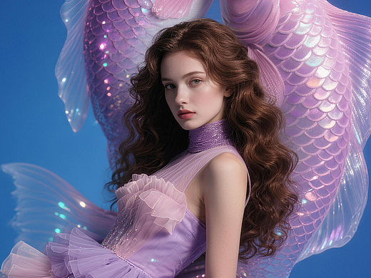 人與自然《人魚》（個人主頁-ZNzMzMzk2NjQ=） - AI作品 - 站酷設計師YuanDian_原創(chuàng)素材 - 站酷ZCOOL