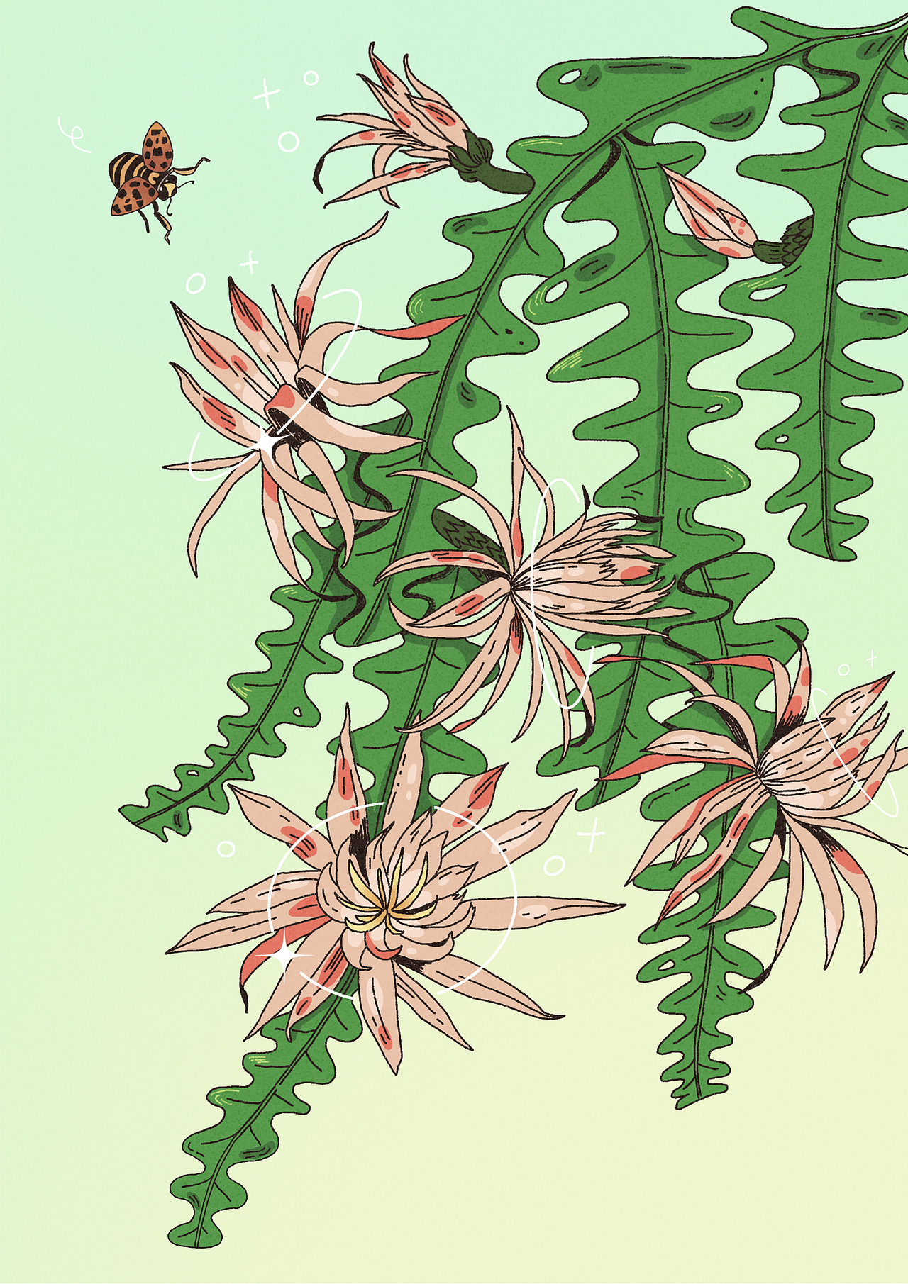 植物与花朵风和谐氛围（图ZNDA0NTQxNDcy） - 商业插画 - 站酷设计师一颗大西瓜yo原创素材 - 站酷ZCOOL
