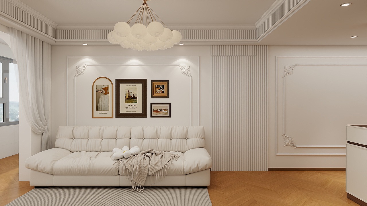 法式奶油｜现代｜效果图（图ZNDA0NTUzMTA0） - 家装设计 - 站酷设计师全案室内设计师原创素材 - 站酷ZCOOL