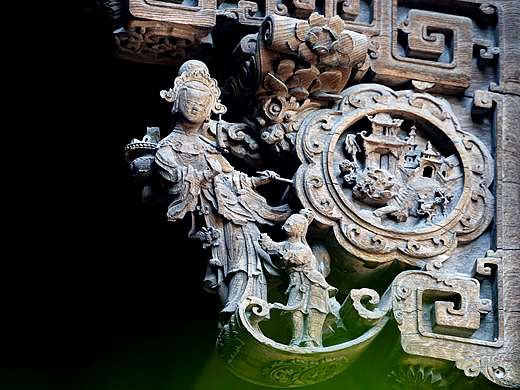 义乌上溪镇黄山八面厅木雕摄影