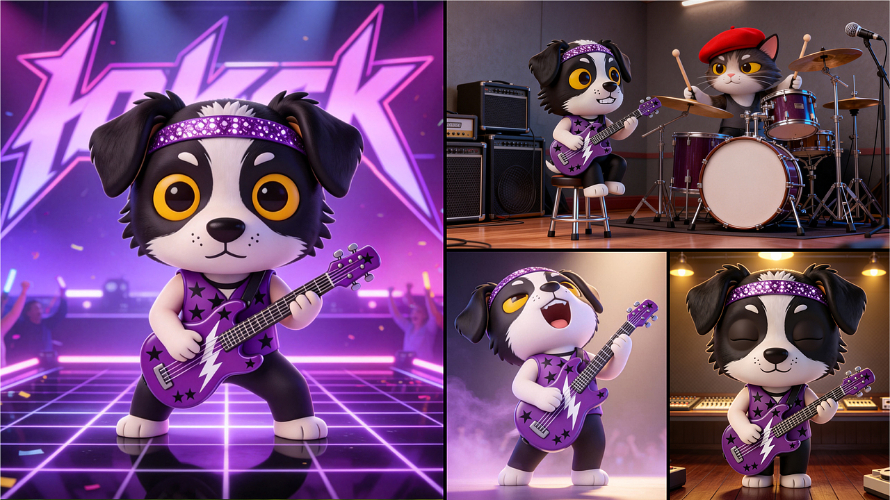 灵境四灵 | 边牧IP全案设计：四种天赋，一束光（图ZNDA0NTU4MDA0） - IP形象 - 站酷设计师POPooooo原创素材 - 站酷ZCOOL