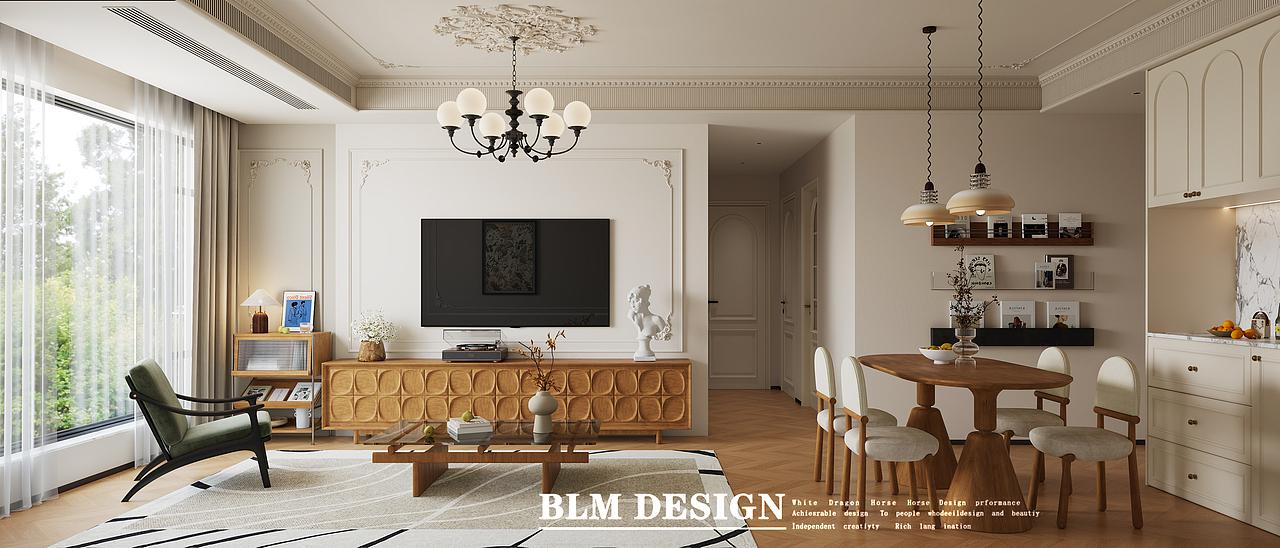 法式奶油家装效果图（图ZNDA0NTY2OTE2） - 商业空间设计 - 站酷设计师白龙马效果图安安原创素材 - 站酷ZCOOL