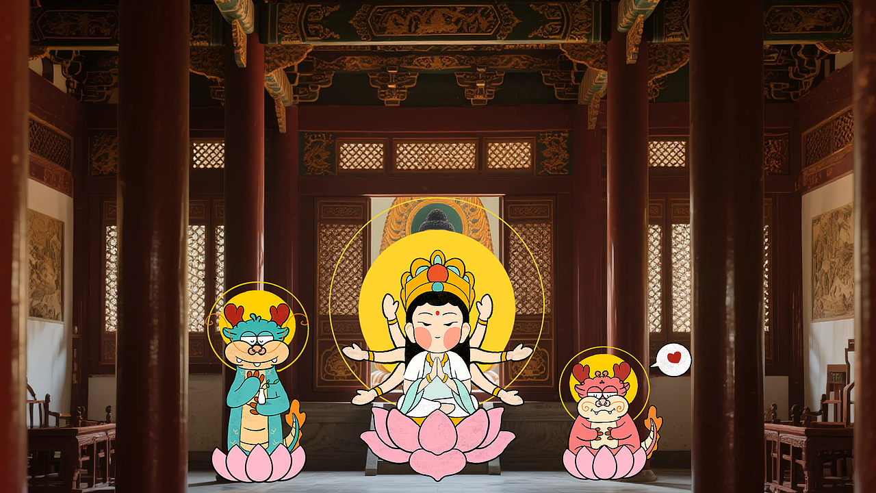 “抱龙禅院”抱龙 buff 加持，禅院给你满格幸运值（图ZNDA0NTY4NzEy） - 品牌 - 站酷设计师Kay凯1原创素材 - 站酷ZCOOL