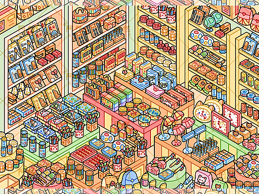 「文具店主题」造景贴纸