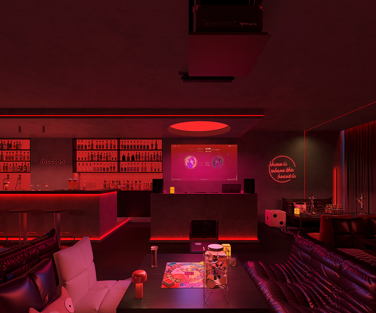 福星浣熊homebar（图ZNDA0NTcwMTQ0） - 商业空间设计 - 站酷设计师YUYI宇熠空间设计原创素材 - 站酷ZCOOL