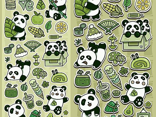 原创贴纸设计《熊猫》