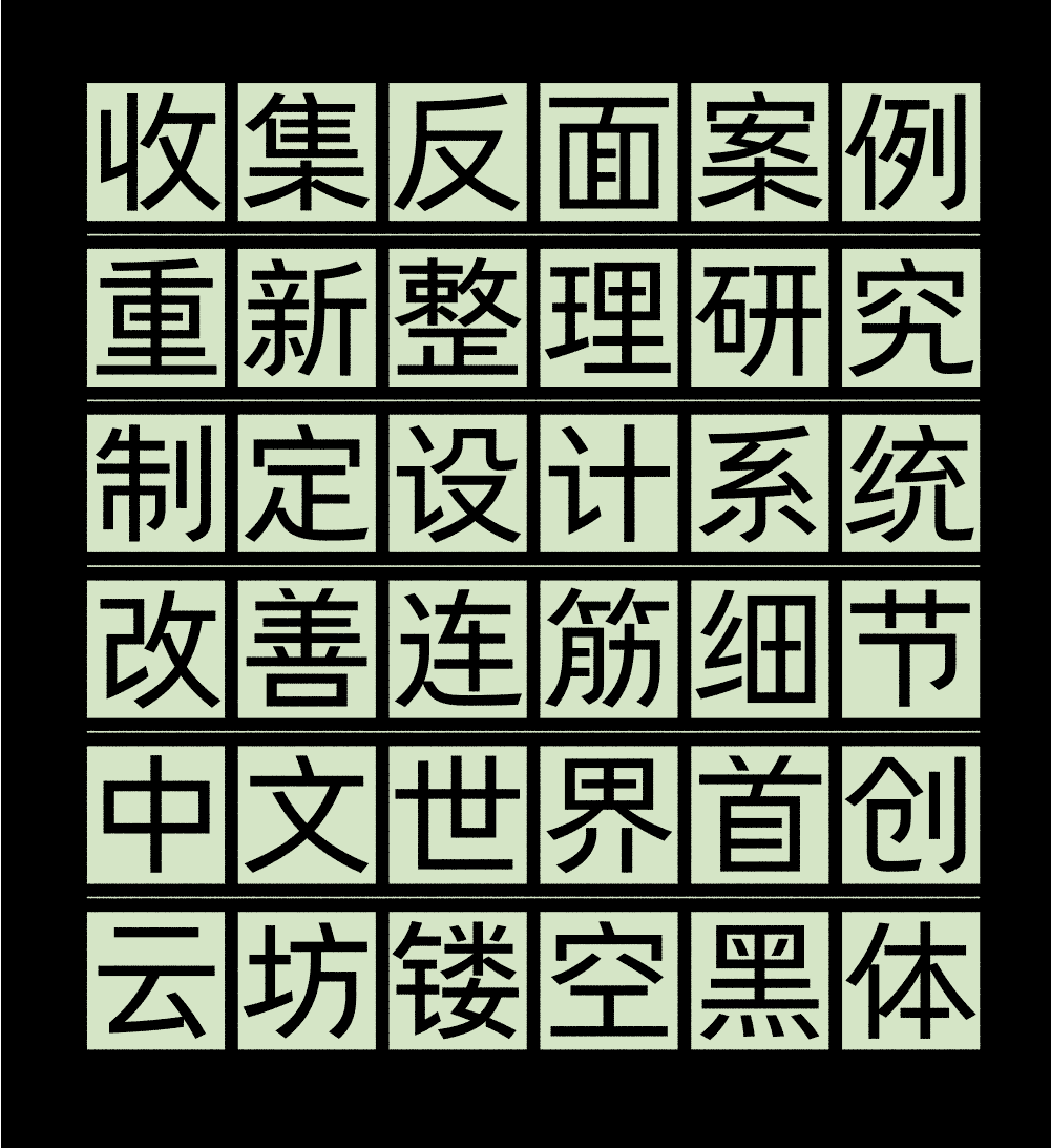 【云坊镂空黑体】预售正式开（图ZNDA0NjIwNTI4） - 字体/字形 - 站酷设计师云坊字室原创素材 - 站酷ZCOOL