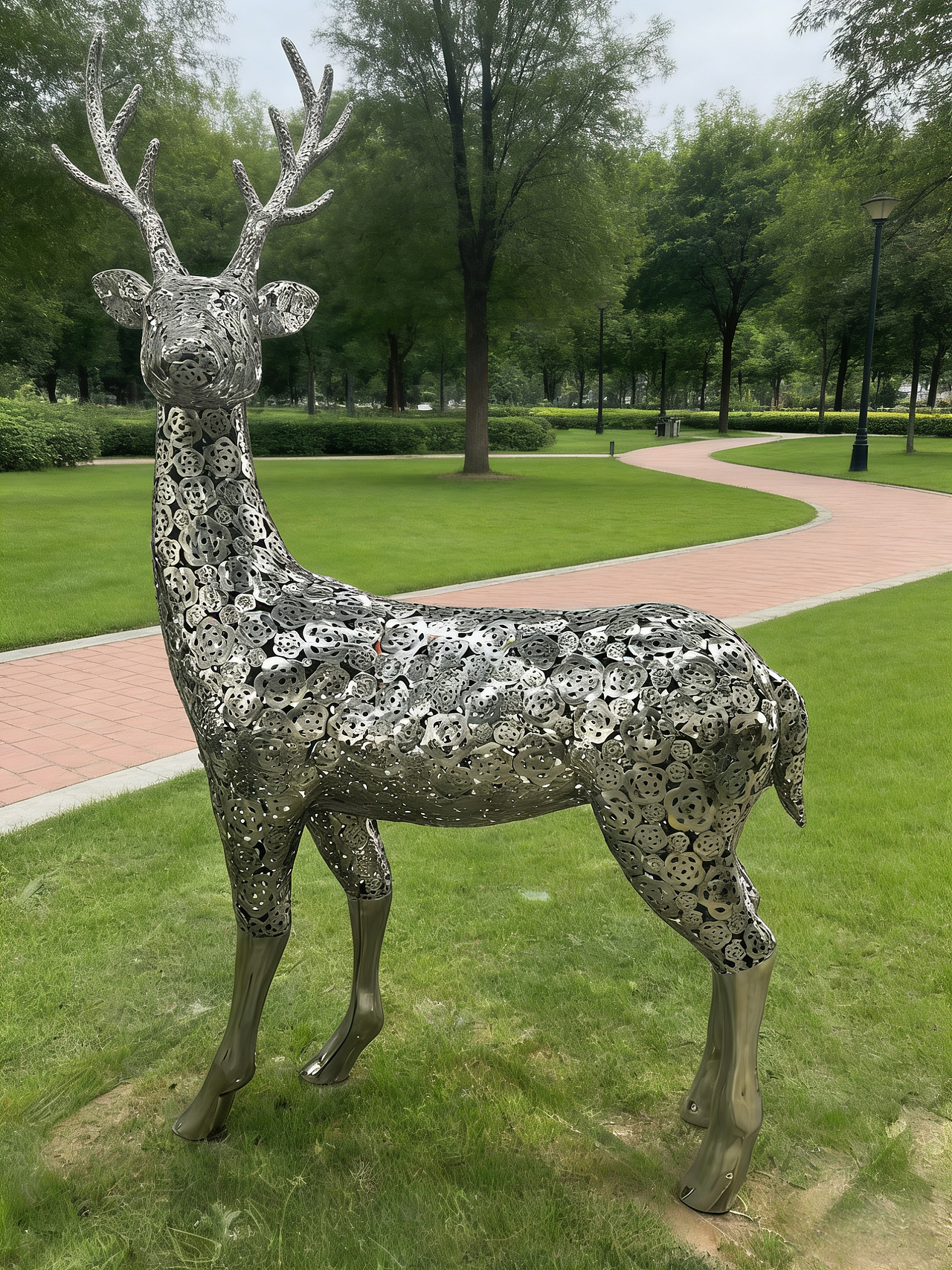 不锈钢梅花鹿雕塑不锈钢花瓣鹿雕塑动物造型草坪摆件（图ZNDA0NjIwNzc2） - 其他手工艺 - 站酷设计师V13450817030原创素材 - 站酷ZCOOL