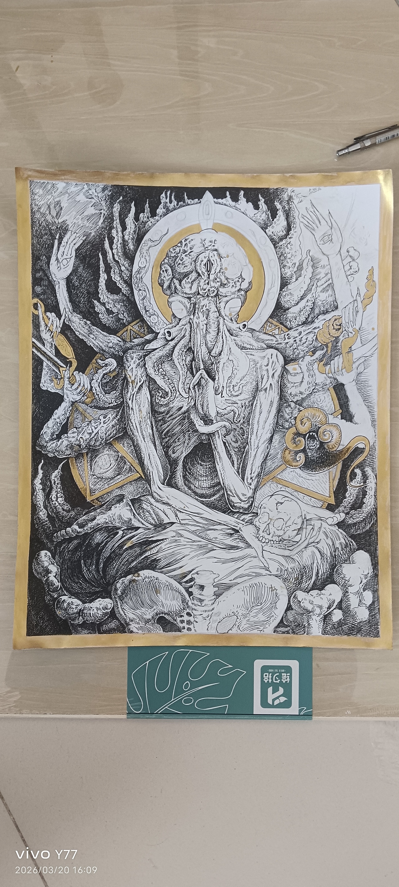 手绘钢笔克苏鲁主题神像（图ZNDA0NjM3Mjk2） - 艺术插画 - 站酷设计师手绘袁原创素材 - 站酷ZCOOL