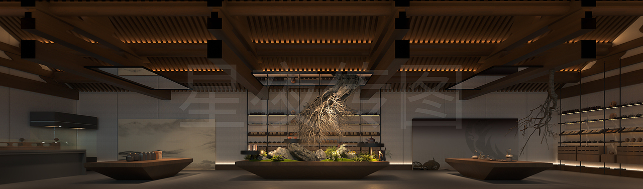 以木为骨，以石为魂，将东方哲思注入当代空间肌理。（图ZNDA0NjQ5NTQw） - 其他 - 站酷设计师梦洁mj原创素材 - 站酷ZCOOL