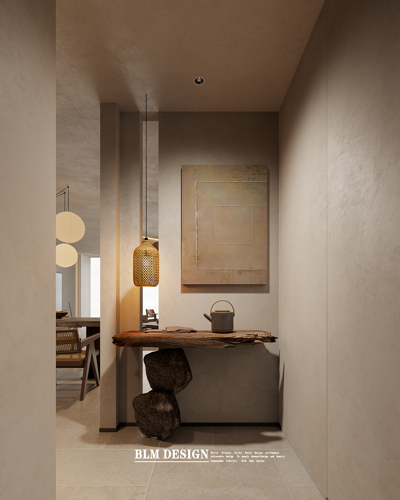 侘寂——白龙马效果图（图ZNDA0NjYxODQ0） - 家装设计 - 站酷设计师盐盐不咸原创素材 - 站酷ZCOOL