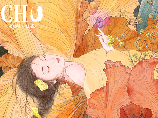 睡在花海里的姑娘