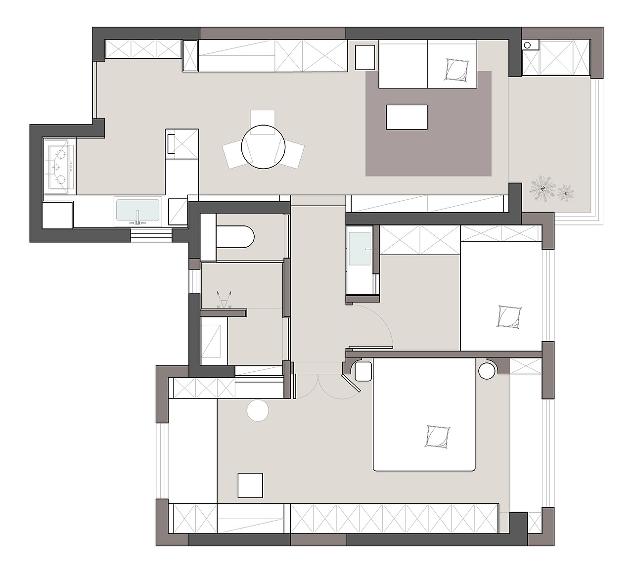 米白 + 暖棕的治愈系家｜把温柔刻进日常肌理（图ZNDA0NjczMjk2） - 家装设计 - 站酷设计师南京可米设计原创素材 - 站酷ZCOOL