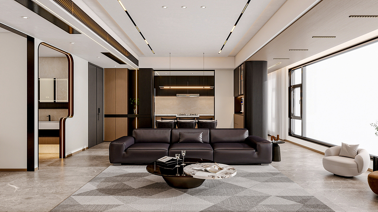 四川成都锦粼湖院二期（118平方意式极简三居室）（图ZNDA0NjkwMzUy） - 家装设计 - 站酷设计师设计师成爽原创素材 - 站酷ZCOOL