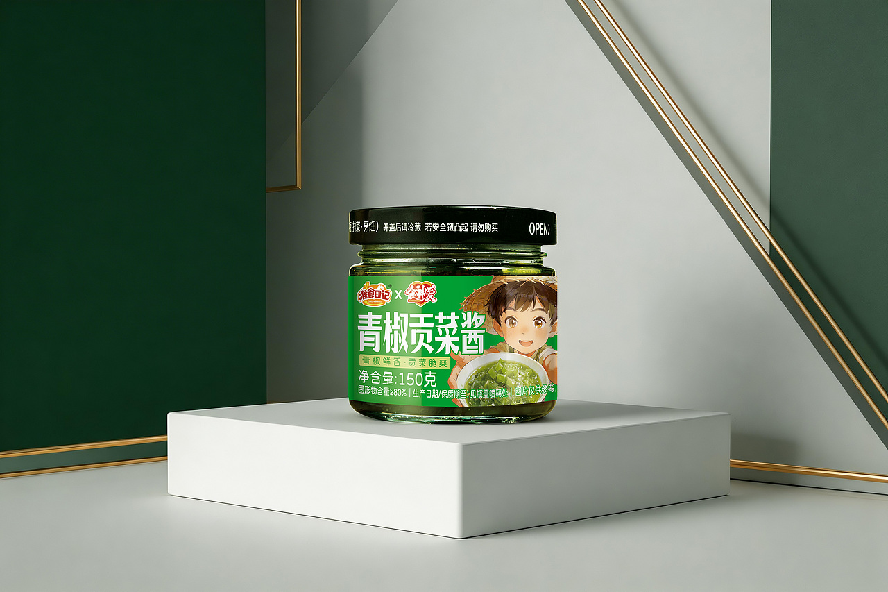 青椒贡菜酱（图ZNDA0NjkxMTY0） - 包装 - 站酷设计师懒猫会设计原创素材 - 站酷ZCOOL