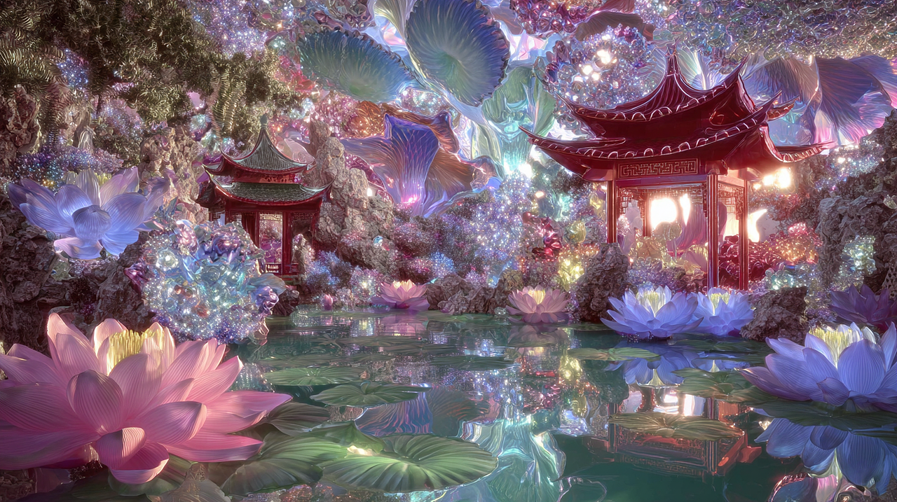 AIGC中式梦核 | 谪梦园-Exiled Dream Garden（图ZNDA0NjkyNjI4） - AI作品 - 站酷设计师WhisperWisp原创素材 - 站酷ZCOOL