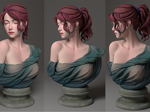 ZBrush-写实女角色模型制作教程。zbrush角色建模教程