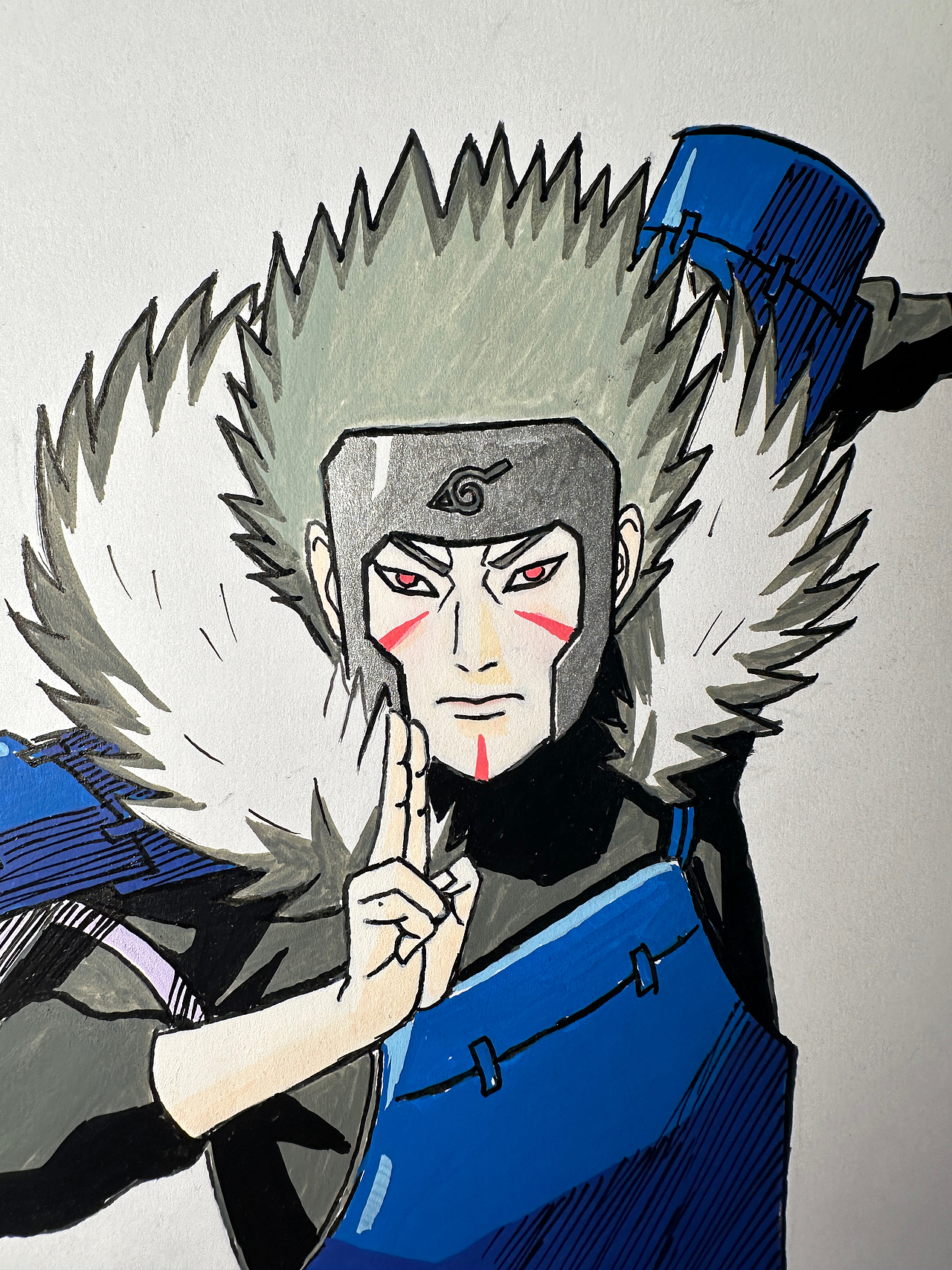 二代目火影——千手扉间（图ZNDA0Njk4MjAw） - 绘画 - 站酷设计师长风国画原创素材 - 站酷ZCOOL