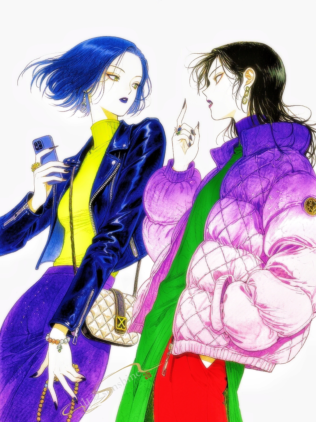 和怨种闺蜜的穿搭|与你分享过的青春，不比恋爱少半分（图ZNDA0NzAwNDY0） - 艺术插画 - 站酷设计师山夏SUNSHINE原创素材 - 站酷ZCOOL