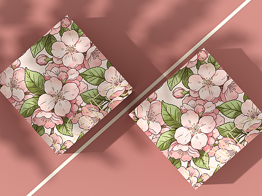 鲜花饼包装盒、食品包装、高端大气唯美樱花