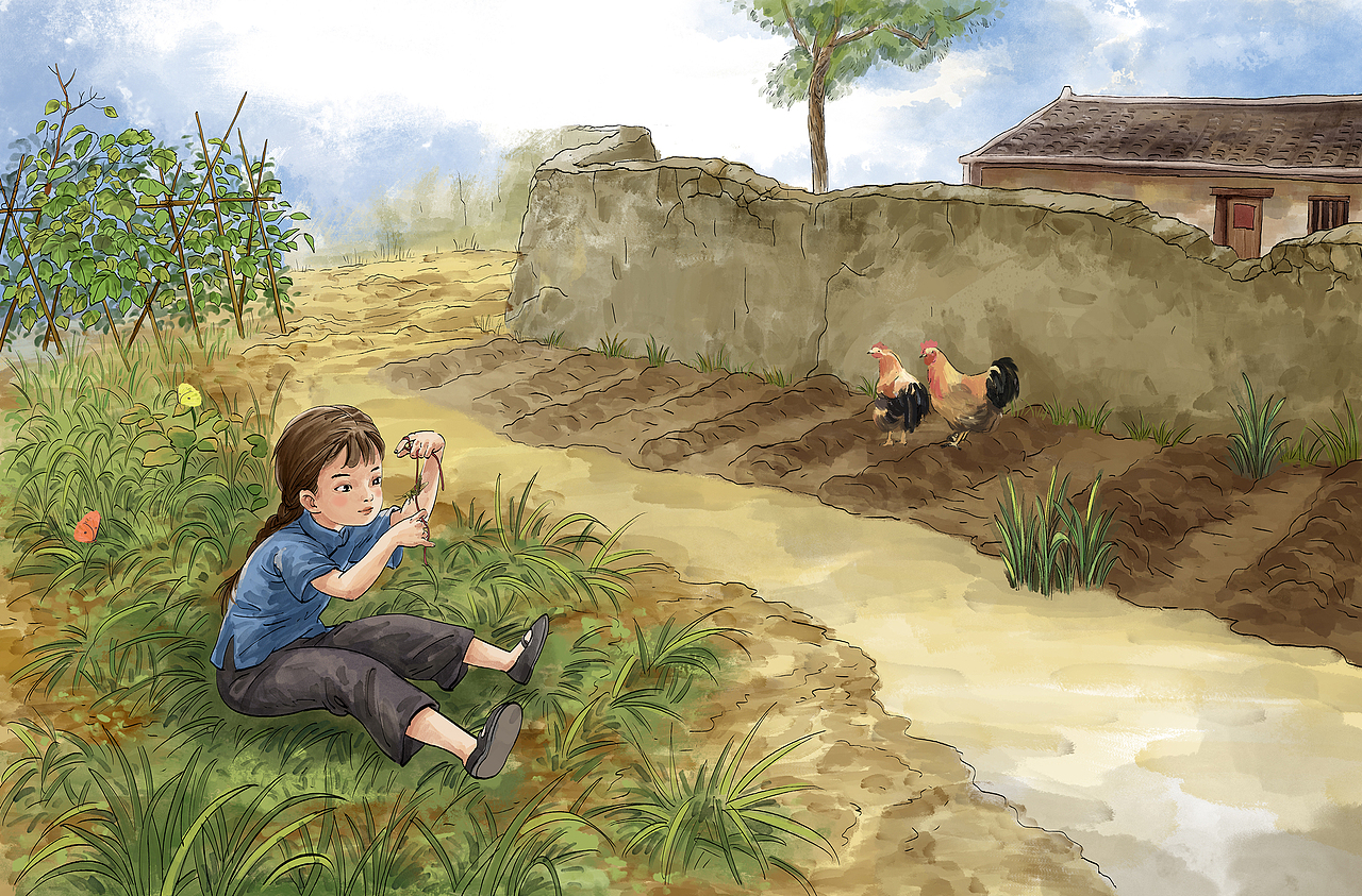 《家乡的后花园》（图ZNDA0NzE3ODYw） - 商业插画 - 站酷设计师小德景韵文化原创素材 - 站酷ZCOOL