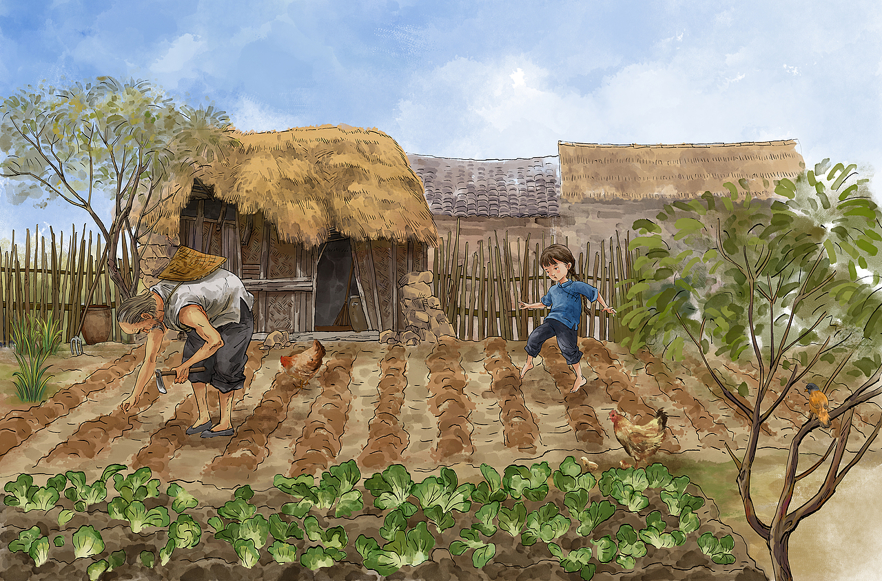 《家乡的后花园》（图ZNDA0NzE3ODQ0） - 商业插画 - 站酷设计师小德景韵文化原创素材 - 站酷ZCOOL