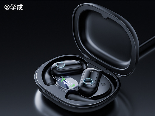 挂耳式耳机演示视频渲染