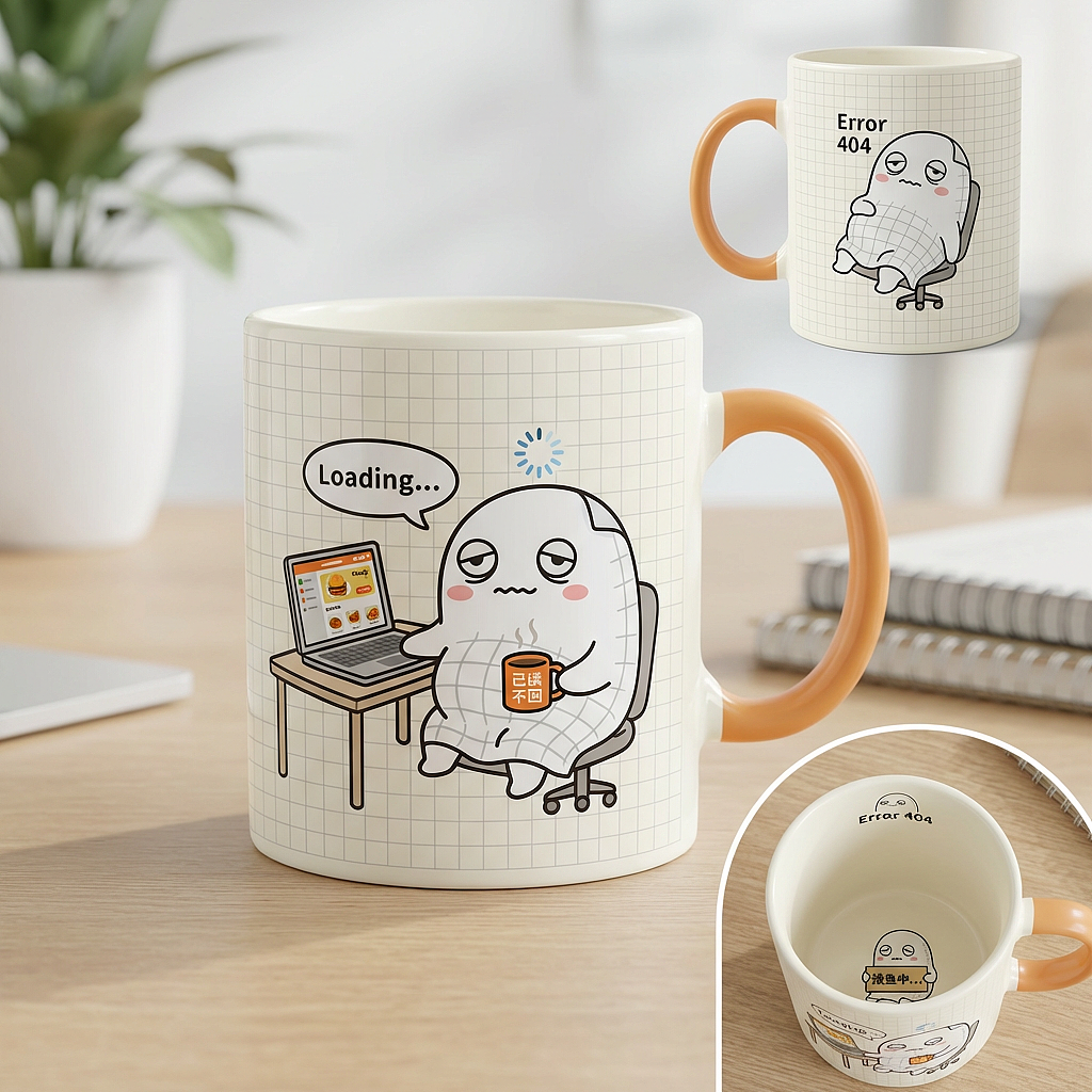 摸鱼酱·原创卡通IP设计丨打印机里跑出来的佛系小幽灵（图ZNDA0NzIzMjI4） - IP形象 - 站酷设计师KhooMaple原创素材 - 站酷ZCOOL