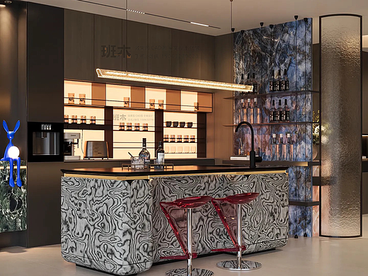 意式轻奢风西厨｜班木效果图|精致感与仪式感并存