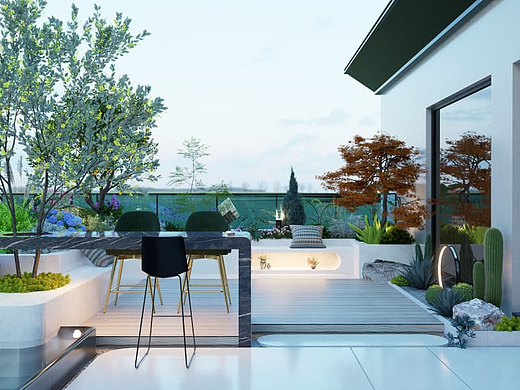 重庆80平现代屋顶花园效果图