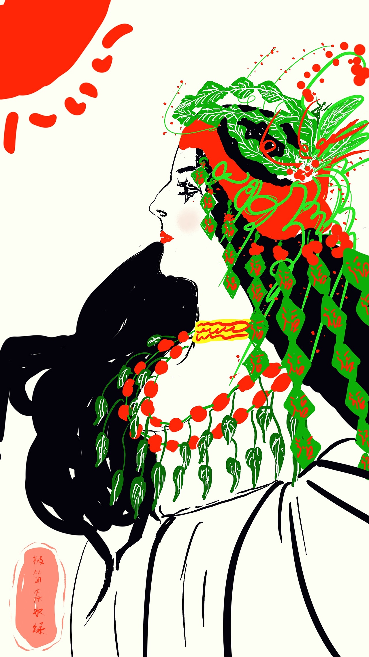 植物仙女（图ZNDA0NzM4MDEy） - 新锐潮流插画 - 站酷设计师极简森水绿原创素材 - 站酷ZCOOL