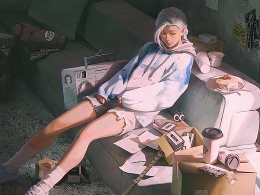 使用三辅二的方式，画了罗小黑的师姐