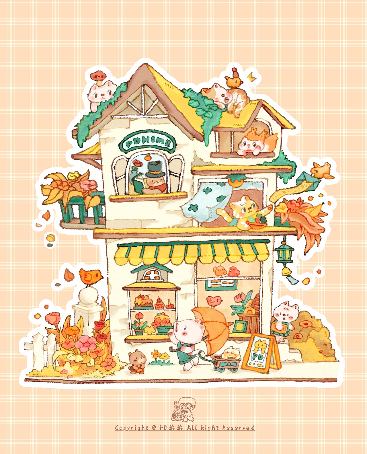 25年-可爱风温馨小屋系列（图ZNDA0NzUxMTg0） - 商业插画 - 站酷设计师PD弟弟原创素材 - 站酷ZCOOL