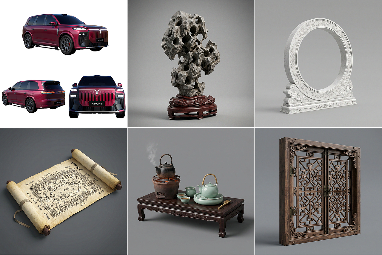 离谱！这台车装下了整座江南园林（图ZNDA0NzYwMTAw） - AI作品 - 站酷设计师翘翘日志原创素材 - 站酷ZCOOL