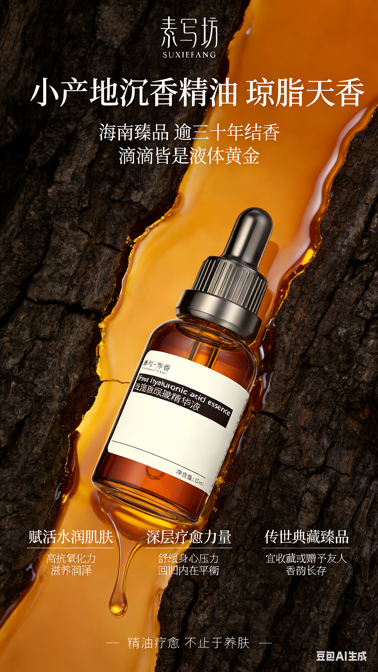 这瓶 “液体黄金” 把沉香精油玩明白了✨（图ZNDA0NzYwOTcy） - 海报 - 站酷设计师假装设计大师原创素材 - 站酷ZCOOL