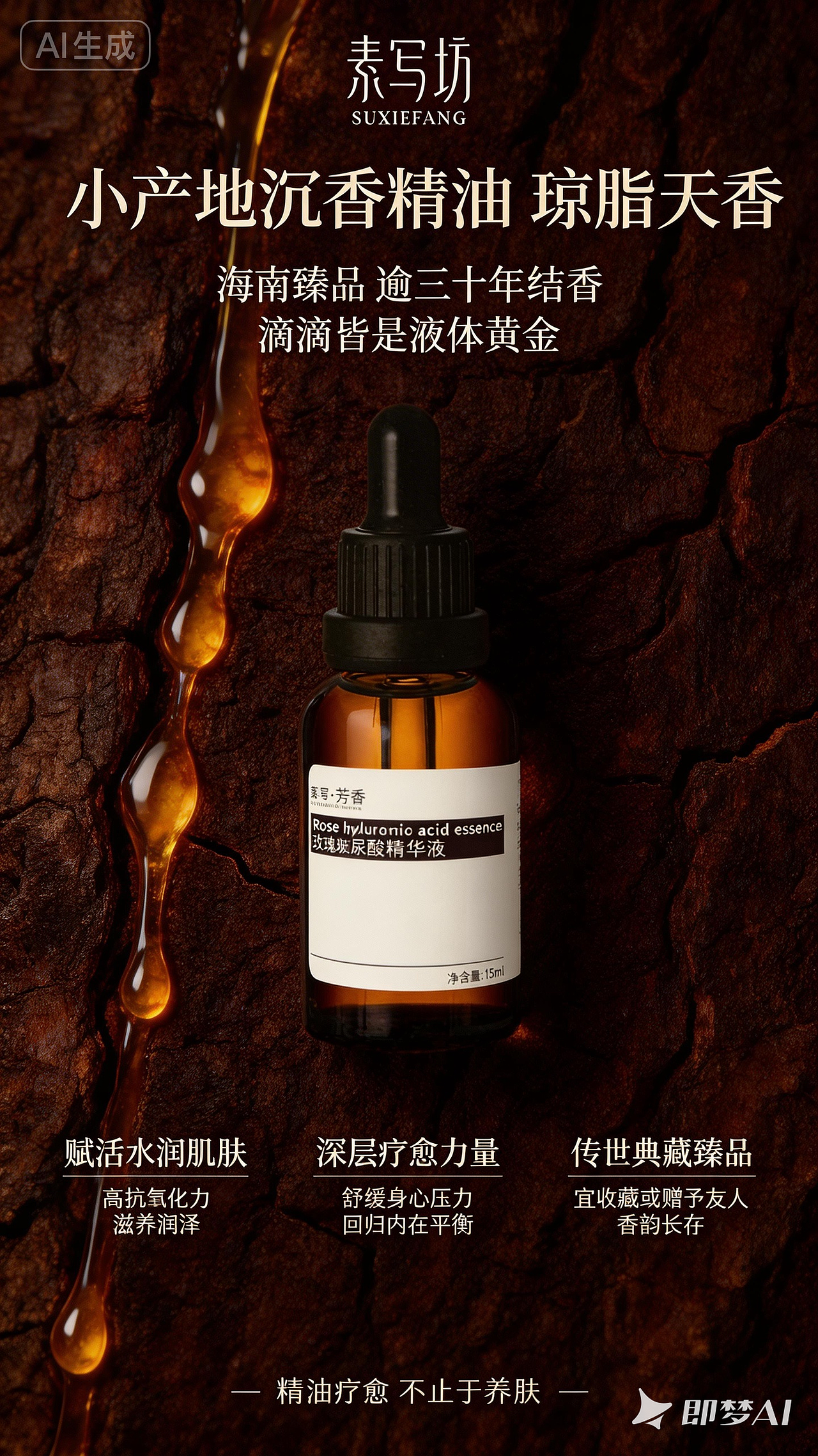 这瓶 “液体黄金” 把沉香精油玩明白了✨（图ZNDA0NzYwOTY4） - 海报 - 站酷设计师假装设计大师原创素材 - 站酷ZCOOL