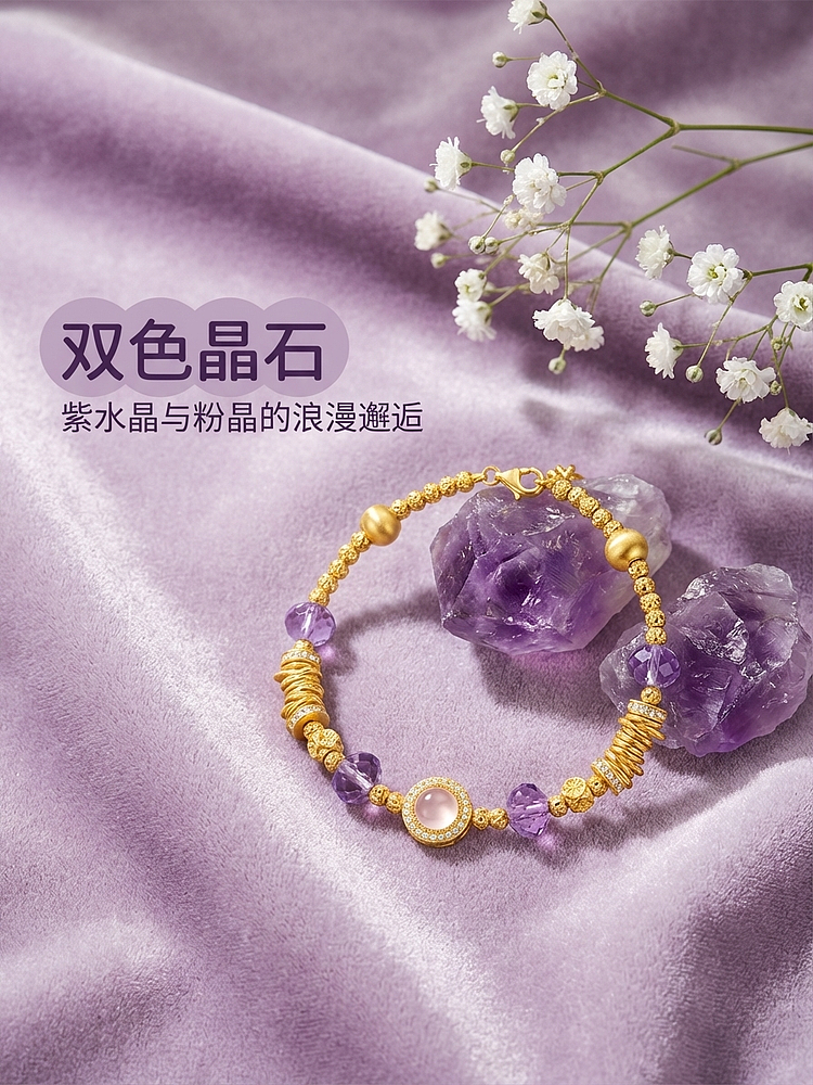 紫色星辰黄金手链（图ZNDA0NzcyNzE2） - 产品摄影 - 站酷设计师KING7375原创素材 - 站酷ZCOOL