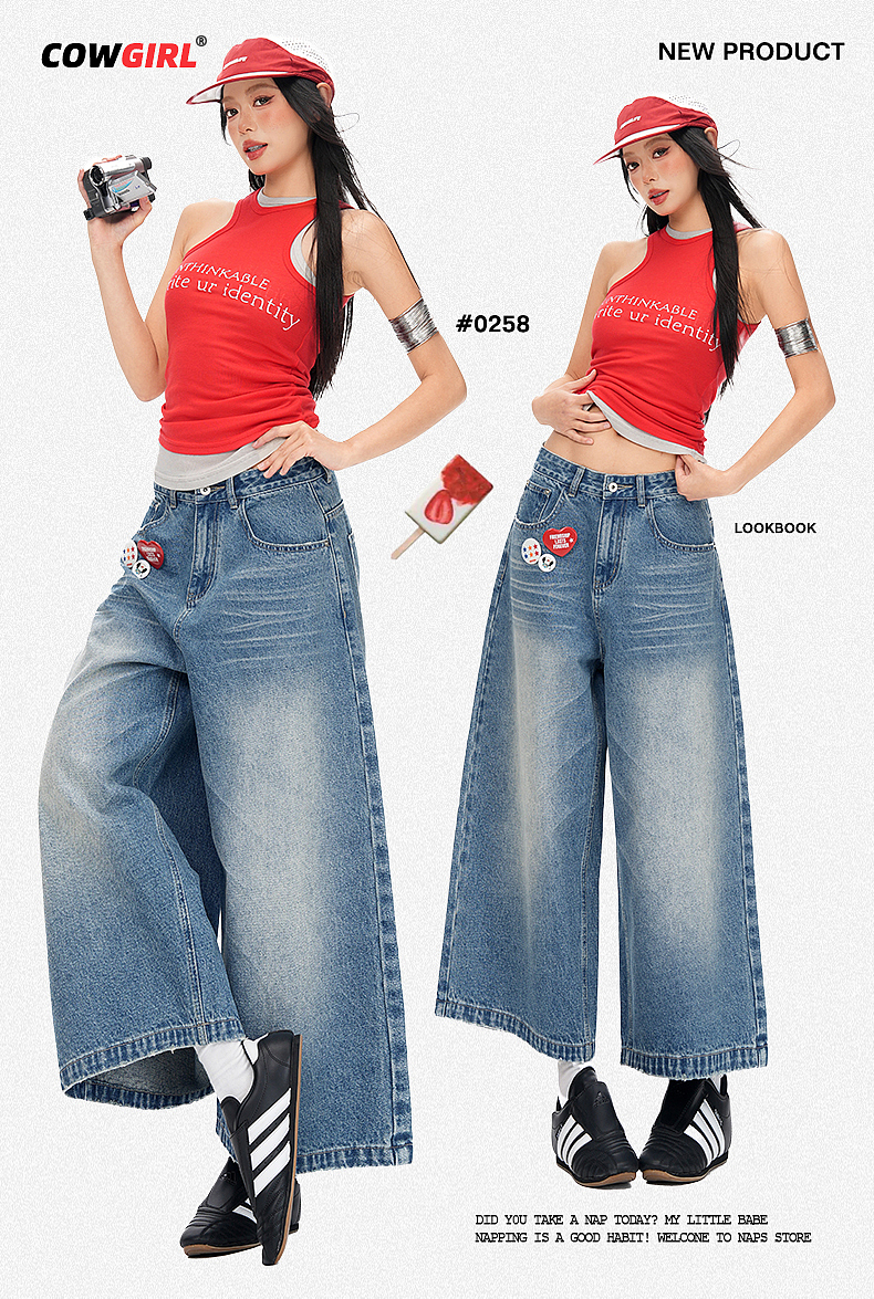 美式辣妹街头九分蓝牛仔阔腿裤详情页排版海报模特拼图（图ZNDA0NzcyODU2） - 电商 - 站酷设计师特务L原创素材 - 站酷ZCOOL